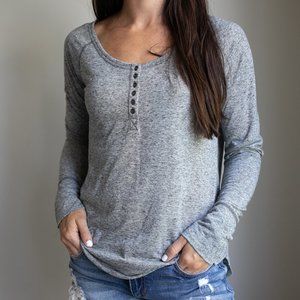 Heather grey, long sleeve, lightweight top